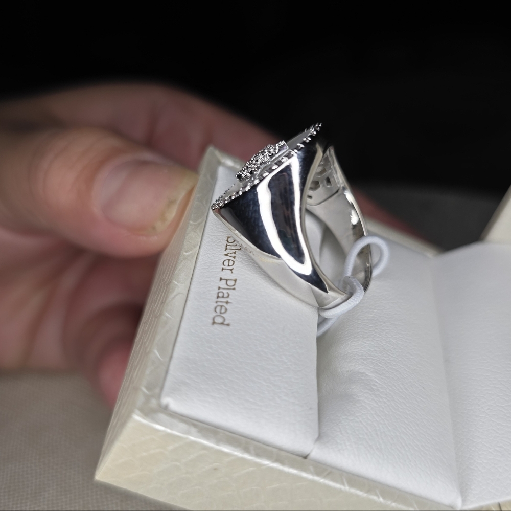 Giorgio di Vicenza Silver Starburst Ring with Mother of Pearl Size 8 - Picture 9 of 12
